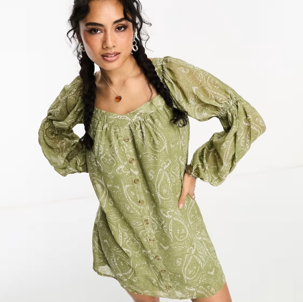 Violet Romance tie back smock mini dress in boho print